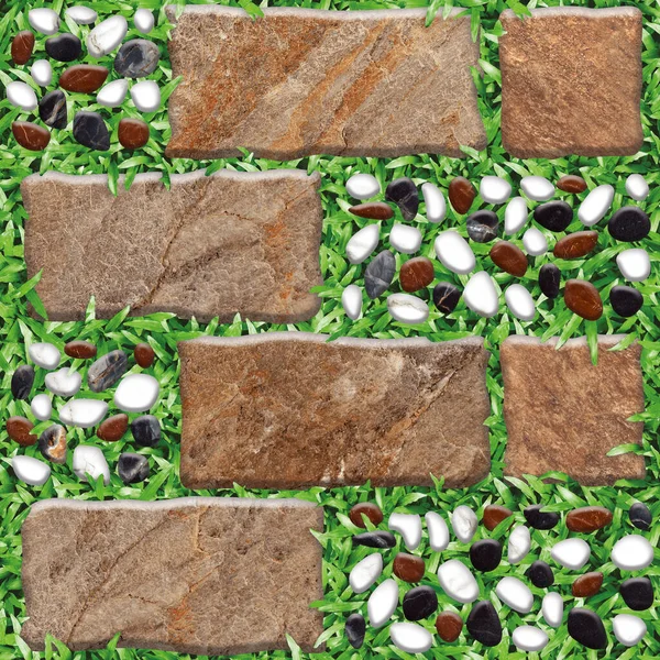 Parking tiles design, Stone and Grass floor