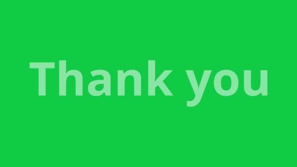 Animated Thank You Three Different Effects Green Screen Background — Stock video