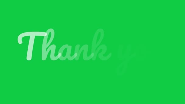 Анимированная Благодарность Трех Различных Текстовых Эффектах Зеленым Фоном Экрана Подходит — стоковое видео