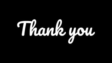 Animated thank you with random slow blur bullet train text effect in black and white background.