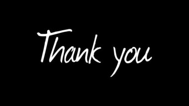 Animated thank you with bouncing text effect in black and white background.
