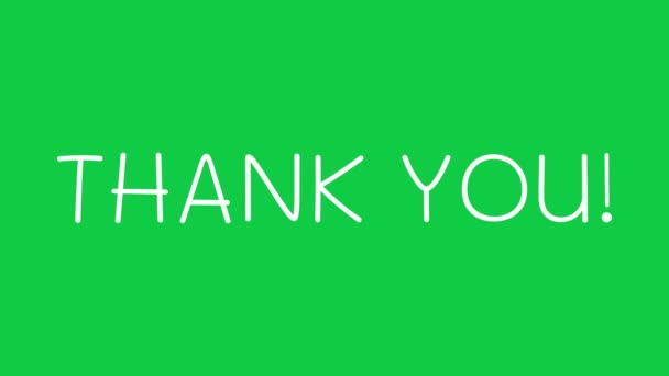 Анімаційне Спасибі Кулі Потяг Розмивання Текстових Ефектів Фоном Зеленого Екрану — стокове відео