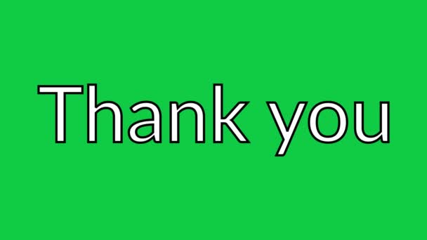Animated Thank You Fade Text Effects Green Screen Background — 비디오
