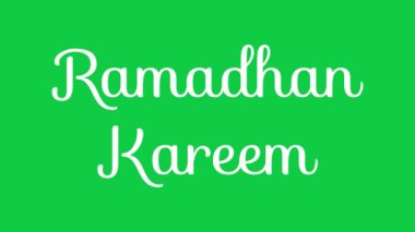 Ramadan Kareem animation with three different fade-in by line text effect in green screen background