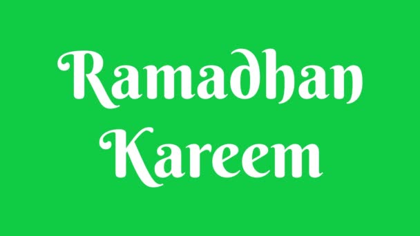 Ramadan Kareem Animation Three Different Opacity Text Effect Green Screen — Αρχείο Βίντεο