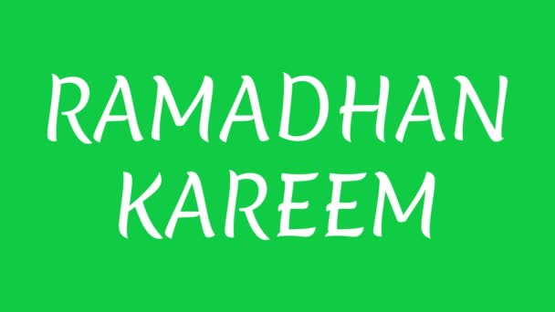 Ramadan Kareem Animation Three Diffrerent Fade Words Text Effect Green — 图库视频影像