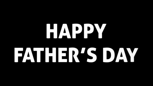 Happy Father Day Animation Exposure Text Effect Black White Background — Video Stock