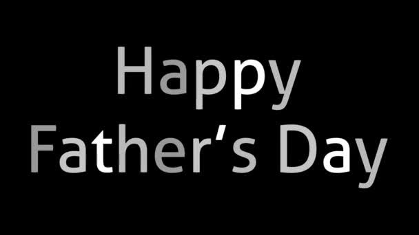 Happy Father Day Animation Broadway Text Effect Black White Background — стокове відео