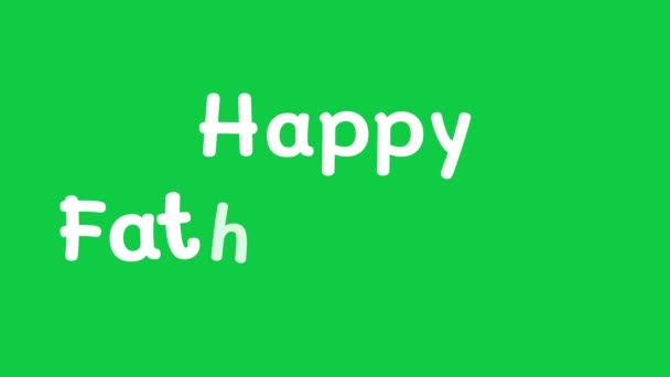 Happy Father Day Animation Growing Text Effect Green Screen Background — Video Stock