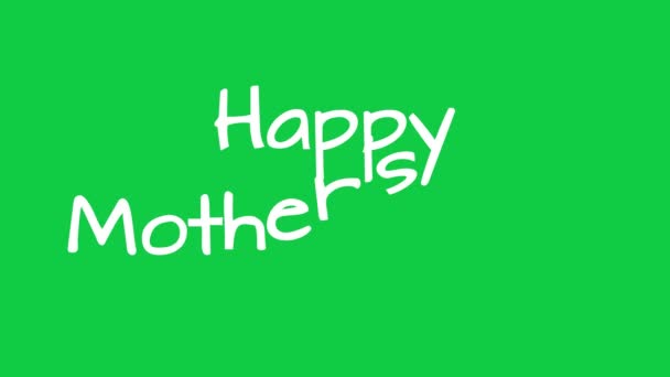 緑の画面の背景にテキスト効果をバウンスと幸せな母の日のアニメーション — ストック動画