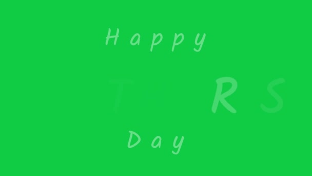 緑の画面の背景に滑らかなぼかしテキスト効果を持つ幸せな母の日のアニメーション — ストック動画
