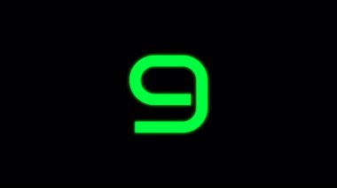 Alfa kanalında bozuk animasyon ve yeşil renkli 10 saniyelik geri sayım zamanlayıcısı. Herhangi bir hareketli grafik tasarıma uygun.