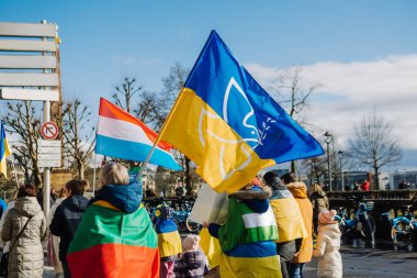 Lüksemburg, Lüksemburg - 24 Şubat 2024 - Dayanışma Marşı