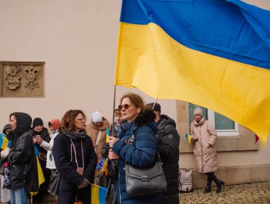 Lüksemburg, Lüksemburg - 24 Şubat 2024 - Dayanışma Marşı