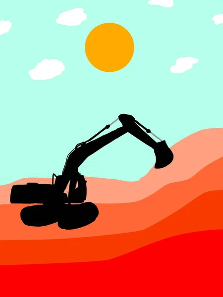 Veículo Máquina Escavação — Fotografia de Stock