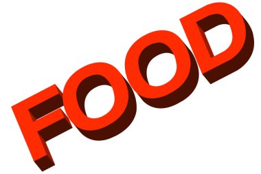 Güzel soyut Gıda 3 boyutlu metin