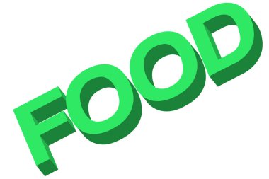 Güzel soyut Gıda 3 boyutlu metin