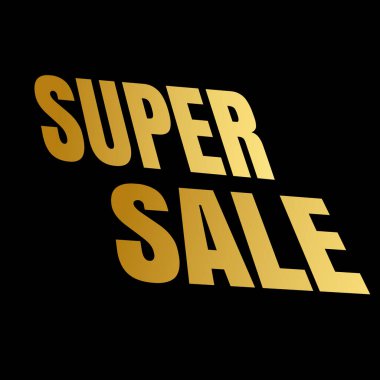 Vektör Süper Satış Altın Metin Tasarım SancağıName