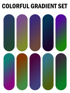 Renkli gradyanlar kümesi. Gradyan eğimleri.