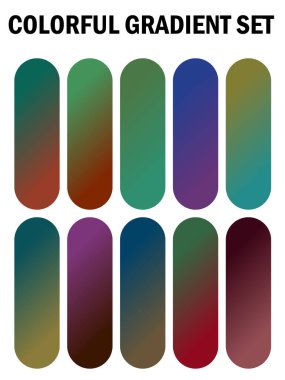 Renk gradyanı, gradyan, gradyan renk, vektör kümesi.