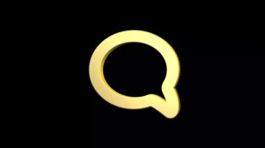  3d altın mesaj baloncuğu canlandırması