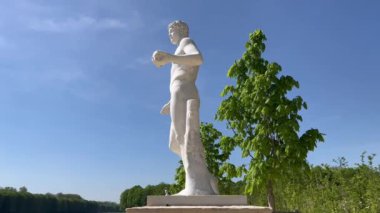Versay 'daki Lorangerie Bahçesi. Versailles ve Garden Sarayı, Fransa 'da Paris. Versay Şatosu Bahçesi. Orangeraie du chateau. Doğanın güzel manzarası, harika bir bahçe. Palmiye ağaçları 