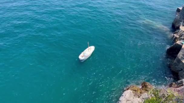 Позитано Лодки Италия Лодки Яхты Средиземном Море Вид Тирренское Побережье — стоковое видео