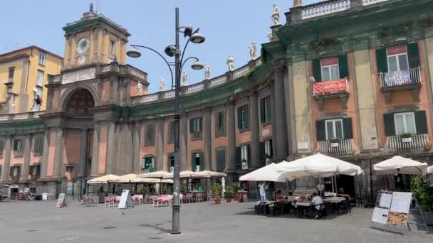 Виа Трибунали Центральная Оживленная Улица Старом Городе Итальянское Фото Людьми — стоковое видео