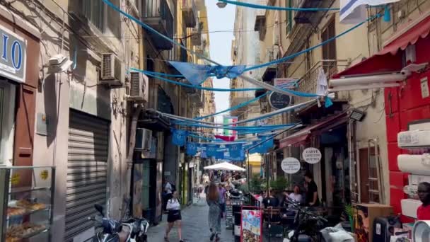 Dei Tribunali Centralnej Ruchliwej Ulicy Napoli Starego Miasta Włoskie Zdjęcie — Wideo stockowe
