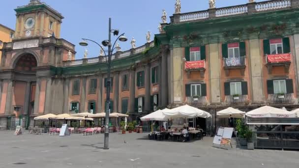 Dei Tribunali Centrala Upptagen Gata Neapel Gamla Stan Italienska Resor — Stockvideo