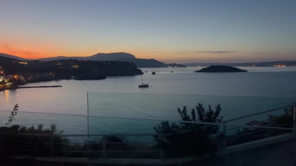Akdeniz Kıyı Şeridinin Akşamları Manzarası Akdeniz Girit Yunanistan Hania Eyaleti — Stok video