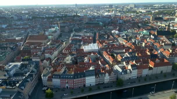 Copenhagen Churches Parks Buildings Spotted Panorama Copenhagen Christianshavn View City — Stock Video