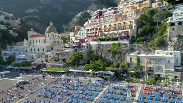 Beautiful Landscape Positano Town Famous Amalfi Coast Italy Beautiful Positano — Stock Video
