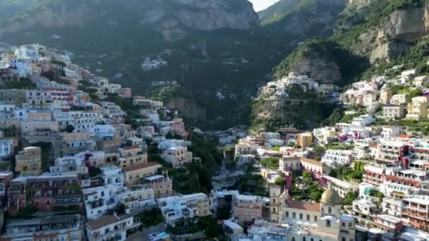 Hermoso Paisaje Con Ciudad Positano Costa Amalfi Italia Hermoso Positano — Vídeos de Stock
