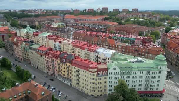 Cidade Gotemburgo Vista Arquitetura Rua Suécia Vista Aérea Panorâmica Cidade — Vídeo de Stock