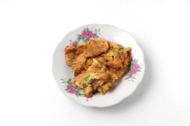 Omlet ya da omlet yakın çekim Endonezya 'da yaygın olarak bulunan geleneksel yemektir.
