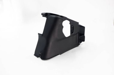 Motosiklet motoru kapağı beyaz arka planda izole edildi