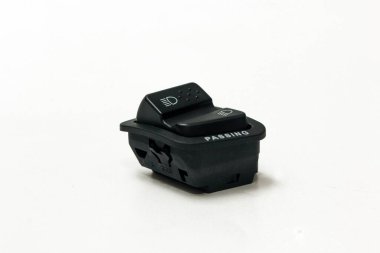 Motosiklet için far açma düğmesi, yüksek ve alçak ışın için, beyaz arka planda izole