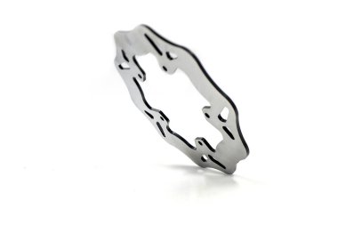 Fren pervanesini kapat, beyaz zemin üzerinde izole edilmiş, motorsiklet fren diski