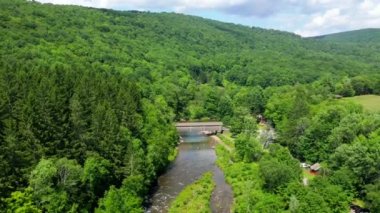 Bu video, Beaverkill Nehri 'ni geçen Catskills' deki ünlü Beaverkill Kapak Köprüsü 'nü gösteriyor..