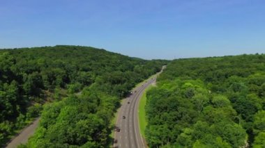 This is a scenic lookout of the mountains.  This scenic lookout is off of Interstate 80 Highway near the Delaware Gap.   