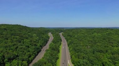 This is a scenic lookout of the mountains.  This scenic lookout is off of Interstate 80 Highway near the Delaware Gap.   