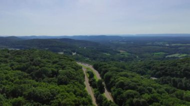This is a scenic lookout of the mountains.  This scenic lookout is off of Interstate 80 Highway near the Delaware Gap.   