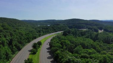 This is a scenic lookout of the mountains.  This scenic lookout is off of Interstate 80 Highway near the Delaware Gap.   