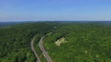 This is a scenic lookout of the mountains.  This scenic lookout is off of Interstate 80 Highway near the Delaware Gap.   