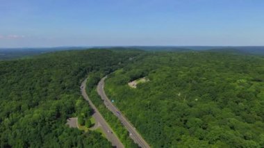 This is a scenic lookout of the mountains.  This scenic lookout is off of Interstate 80 Highway near the Delaware Gap.   