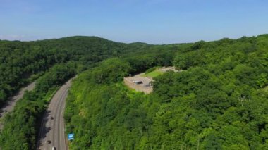 This is a scenic lookout of the mountains.  This scenic lookout is off of Interstate 80 Highway near the Delaware Gap.   