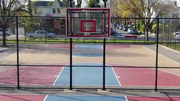 Video Shows Views Empty Basketball Court Rims Removed Covid Marine — Video Stock