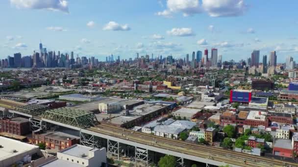 Deze Video Toont Schilderachtige Luchtfoto Van Gowanus Parkhelling Downtown Brooklyn — Stockvideo