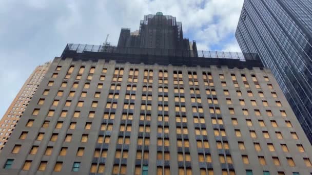 Toto Video Ukazuje Výhled Historický Waldorf Hotel New Yorku Pod — Stock video